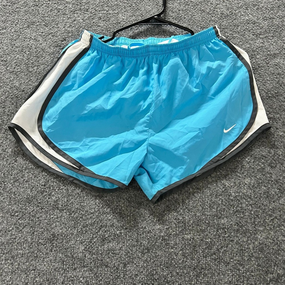 Nike Shorts Womens Size M Blue Dri-Fit Running Mesh Trim Athletic Gym Workout